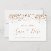 Witte goudglitterstof op jaardag, met uitzondering aankondiging (Voorkant)