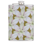 Witte goudkorenbloem, persoonlijke naam heupfles (Voorkant)