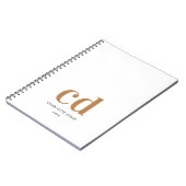 Witte goudmonogram initialen elegant minimalistisc notitieboek (Linkerzijde)