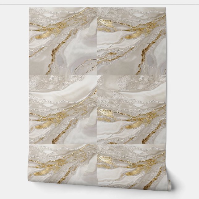 Witte Goudpleistertegels Behang (Afrollen)