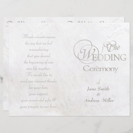 Witte  goudtrouwprogramma's (Voorkant / Achterkant)