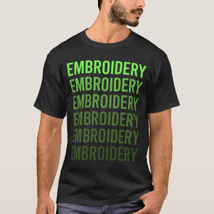 Witte Gradiënt Borduurwerk Borduren Geborduurd T-shirt