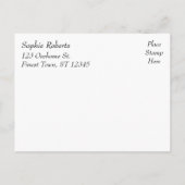 Witte Grafische Bloemen Opslaan van de Datum Afstu Aankondigingskaart (Achterkant)