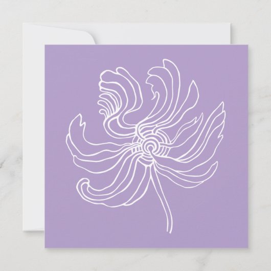 Witte grafische pioen. kaart (Achterkant)