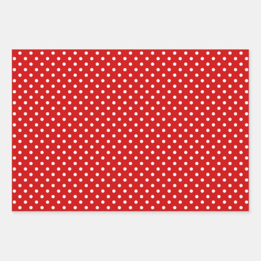 Witte grafische pokadots en strepen op rood en gro inpakpapier vel (Voorkant 2)