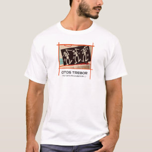 Witte grafische street art collage T-shirt. T-shirt