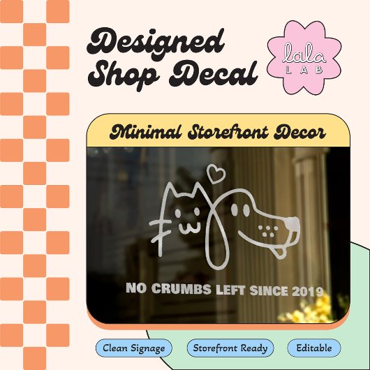 Witte Grappige Huisdierenwinkel Raam Sticker Decor