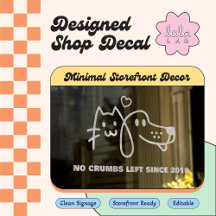 Witte Grappige Huisdierenwinkel Raamfolie Decorati