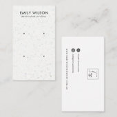 WITTE GRAY TERRAZZO 2 STUD EARRING DISPLAY CARD VISITEKAARTJE (Voorkant / Achterkant)