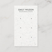 WITTE GRAY TERRAZZO 3 STUD EARRING DISPLAY CARD VISITEKAARTJE (Voorkant)