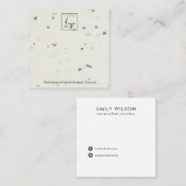 WITTE GRAY TERRAZZO STUD EARRING DISPLAY CARD VIERKANTE VISITEKAARTJE (Voorkant / Achterkant)