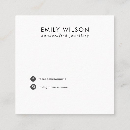 WITTE GRAY TERRAZZO STUD EARRING DISPLAY CARD VIERKANTE VISITEKAARTJE (Achterkant)