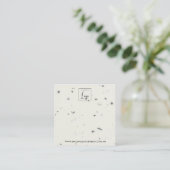 WITTE GRAY TERRAZZO STUD EARRING DISPLAY CARD VIERKANTE VISITEKAARTJE (Staand voorkant)