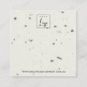 WITTE GRAY TERRAZZO STUD EARRING DISPLAY CARD VIERKANTE VISITEKAARTJE (Voorkant)
