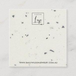 WITTE GRAY TERRAZZO STUD EARRING DISPLAY CARD VIERKANTE VISITEKAARTJE
