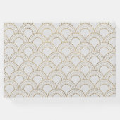 Witte Great Gatsby Art Deco Gouden Bruiloft Gastenboek (Achterkant)