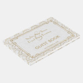 Witte Great Gatsby Art Deco Gouden Bruiloft Gastenboek (Hoek)
