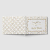 Witte Great Gatsby Art Deco Gouden Bruiloft Gastenboek (Volledig)