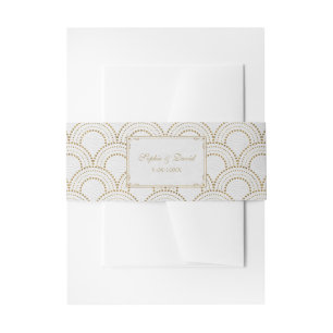 Witte Great Gatsby Art Deco Gouden Bruiloft Uitnodigingen Wikkel