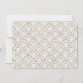 Witte Great Gatsby Art Deco Gouden Save The Date (Achterkant)