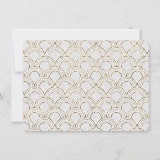 Witte Great Gatsby Art Deco Gouden Save The Date (Achterkant)