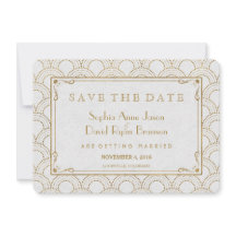 Witte Great Gatsby Art Deco Gouden Save The Date