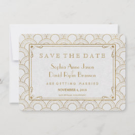 Witte Great Gatsby Art Deco Gouden Save The Date