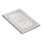 Witte Great Gatsby Art Deco Gouden Trouw Planner Notitieboek (Rechterzijde)