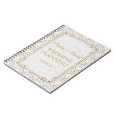 Witte Great Gatsby Art Deco Gouden Trouw Planner Notitieboek (Linkerzijde)