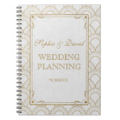 Witte Great Gatsby Art Deco Gouden Trouw Planner Notitieboek (Voorkant)
