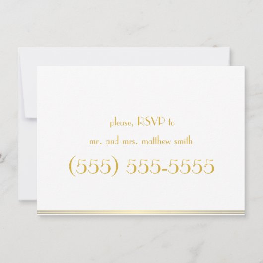 Witte Great Gatsby bruiloftsproef uitnodigingen (Achterkant)