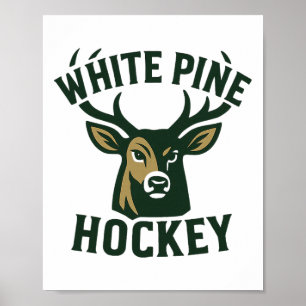 Witte grenen hockey eenden college officieel vinta poster