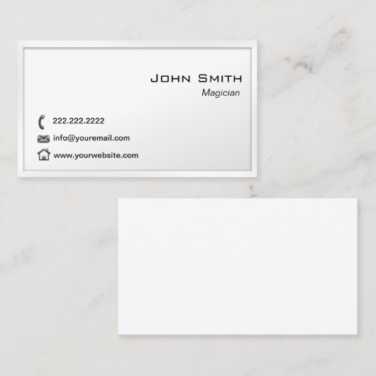 Witte grens Magicische Plain Visitekaartje (Voorkant / Achterkant)