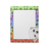 Witte Grens Verkleurd hondendriepatroon Notitieblok (Linkerzijde)