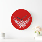 WITTE GRIFFINS EN RODE STROMEN GROTE KLOK (Huis)