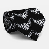 WITTE GRIFFINS EN STROMEN IN ZWARTE ZWART STROPDAS (Opgerold)