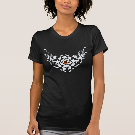 WITTE GRIFFINS EN STROMEN MET RODE RUBY GEM T-SHIRT (Voorkant)