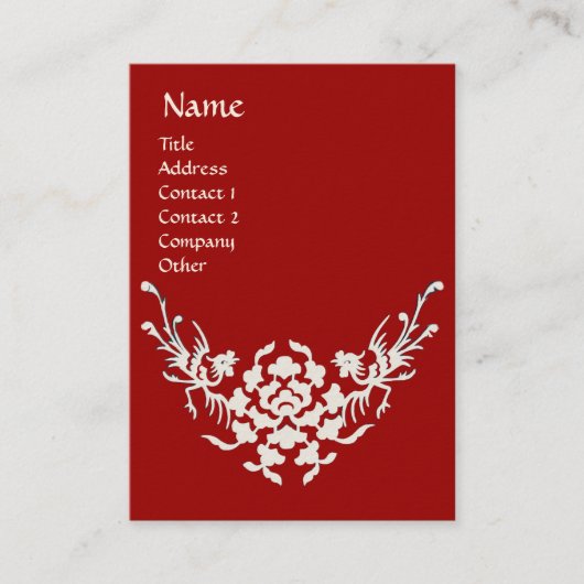 WITTE GRIFFINS MONOGRAM rood zwart Visitekaartje (Voorkant)