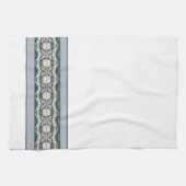 Witte grijs en blauw theedoek (Horizontaal)