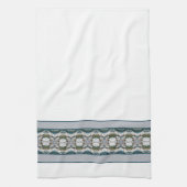 Witte grijs en blauw theedoek (Verticaal)