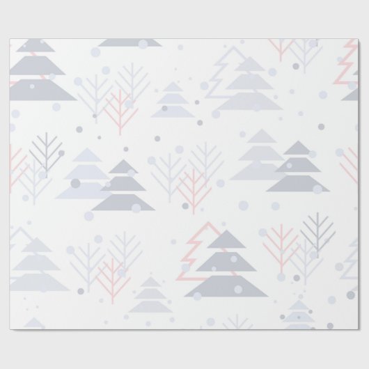 Witte grijs en pastelroze cadeaupapier (Vlak)