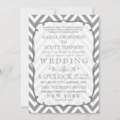 Witte Grijs Moderne Typografie Chevron Wedding Kaart (Voorkant)