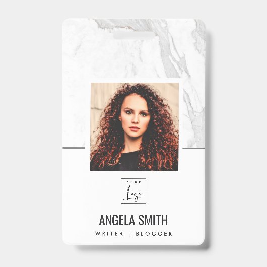 WITTE GRIJSMARBARE TEXTUURBARCODE   BADGE (Voorzijde)