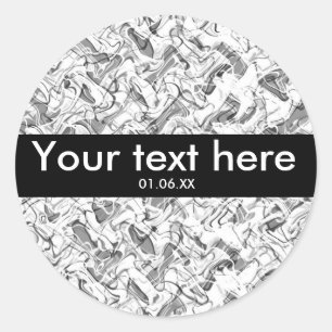 Witte & grijze abstracte rook grunge jongenssticke ronde sticker
