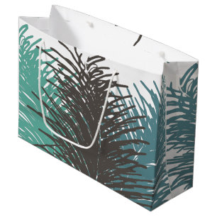witte grijze Aqua Blauwgroen blauwe veren Groot Cadeauzakje