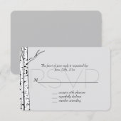 Witte Grijze Berken Bruiloft RSVP (Voorkant / Achterkant)