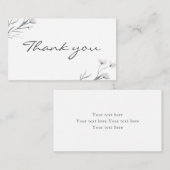 Witte Grijze Bloemen dank u Stijlvolle eenvoudige Informatiekaartje (Voorkant / Achterkant)