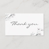 Witte Grijze Bloemen dank u Stijlvolle eenvoudige Informatiekaartje (Voorkant)