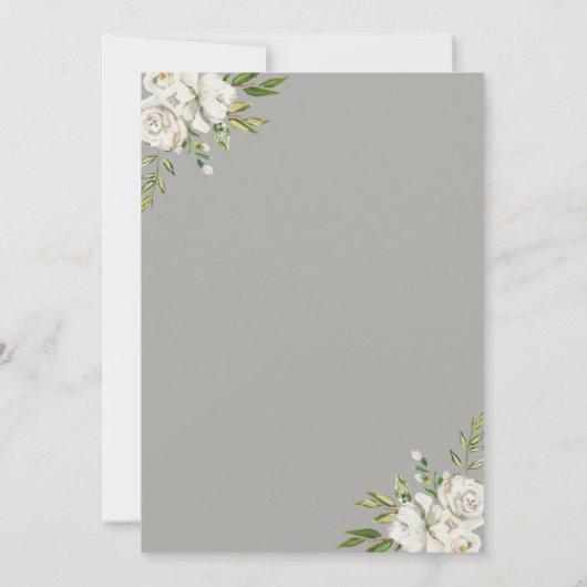 Witte Grijze Bloemenkrans Tuin Vrijgezellenfeest T Kaart (Achterkant)