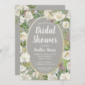 Witte Grijze Bloemenkrans Tuin Vrijgezellenfeest T Kaart (Voorkant / Achterkant)